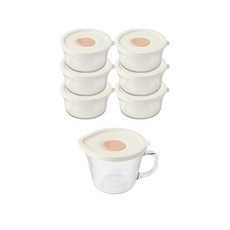 글라스락 렌지쿡 촉촉한 햇밥용기(350ml) 6개 + 계란찜용기 1개 /TR, 1세트
