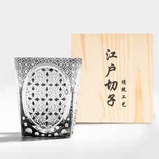 日式江戶切子 星陣十字星芒聖堂橢圓雕刻威士忌杯, 1個