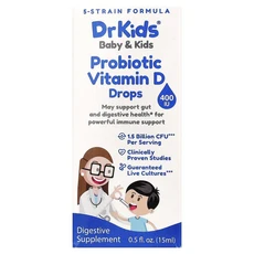 DrKids 베이비 & 키즈 프로바이오틱 비타민D 드롭 15ml(0.5fl oz), DrKids베이비키즈프로바이오틱비타민D드롭15ml05f