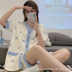 DFMEI 月子服夏季薄款純棉產後哺乳孕婦睡衣夏裝短袖產婦坐月餵奶家居服