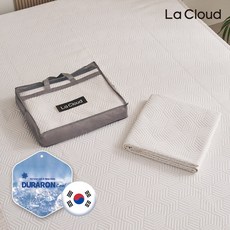 [라클라우드] 냉감 패드 국산 듀라론 매트리스 고정밴드 여름 쿨링 침대패드 베이지 SS Q K LK