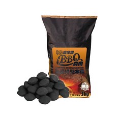 悅鑫 BBQ 夯肉無煙球型木炭 3公斤裝，天然蘋果木，戶外燒烤露營必備, 黑色, 1個