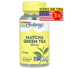 Solaray 말차 그린 티 추출 300mg Matcha Green Tea, 3개, 100정