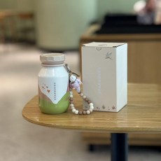 스테인리스 유리 머그컵 가을 귀여운 앵무새 디자인, 1개, 320ml 우유병 스타일 장식