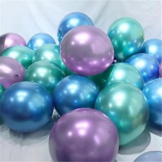 크롬 메탈릭 인어 라텍스 풍선 생일 파티 장식 성인 샤워 웨딩 글로, 1개, 1. blue green purple