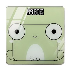 可愛青蛙造型體重計，LED顯示，精準測量，輕薄易收納, 綠青蛙, 1個, 凱索精準體重計c30