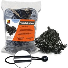 6인치 100피스 헤비 듀티 5mm 볼 번지 캐노피 코드 웰맥스 화이트 컬러, 6 Inch Black