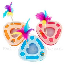 三角塑膠轉盤 貓玩具, 1個