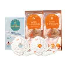 폴마더스 W하트 젖몸살 단유 유방통증완화 가슴냉찜질팩 아이스팩 2개 + 부유방팩 2개, 1세트