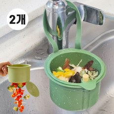 휘니스 싱크대 음식물 쓰레기 거름망 원터치 물기제거 1+1 그린+옐로우, 1세트, 2개입