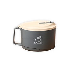 304不鏽鋼泡麵碗1100ML附瀝水孔手機支架蓋大容量隔熱防燙學生上班族, 太空灰, 1個