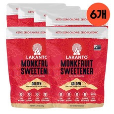라칸토 몽크프루트 235g 6봉지 에리스리톨 나한과 설탕 대체 감미료 Monkfruit, 6개