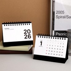 아트박스/워너디스 2026 워너디스 비기닝 심플 미니 데스크 캘린더, 01. 블랙(Black)