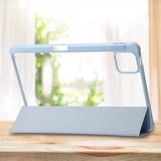 山水之寶 清透款 三折支架 內置筆槽平板保護殼, 天空藍, 1個, OPPO Pad Neo 11.4吋
