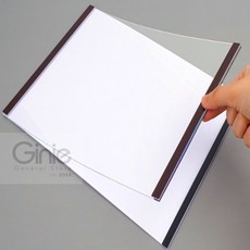 부착식 아크릴 자석프레임 A4 부착식아크릴꽂이 인쇄물꽂이 게시판표지판, 은색