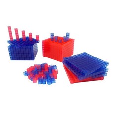 旭陽教育用品社USL遊思樂透明十進位積木盒(紅色/藍色 145pcs裝)數學教具 台灣製商檢局檢驗合格, 1套
