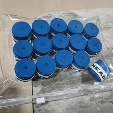 쿠쿠스토어 15개 오리지널 헤드 오버그립 미끄럼 방지 테니스 라켓 땀 흡수 패들 충격 테이프 트레이닝 액, 08 HR BLUE 15PCS