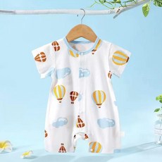 嬰兒涼感網眼包屁衣 超薄純棉短袖包屁衣 寶寶新生兒衣服