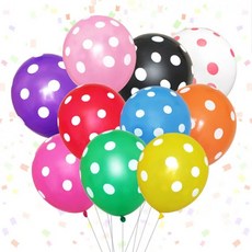 [예쁨주의지호] 마카롱 라텍스풍선 10개입 / 고무풍선/풍선/땡땡이풍선/알러뷰풍선, 땡땡이 10개 라텍스풍선_컬러믹스