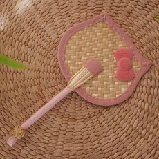 新中式蒲扇小紅書手工迷你編織成品夏天網紅扇子夏季麥稈可愛竹編, 1個, 粉色貓頭