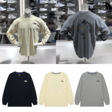 국내A/S가능 노스페이스 긴팔 티셔츠 남여공용 라운드넥 베이직 간절기 상의