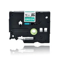 CIDY tz-231 라미네이트 tz p-터치 프린터용 블랙 온 화이트 라벨 테이프 PT-E500W 12mm, 01 12mm, 07 white on green