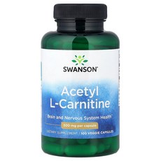 스완슨 Swanson Acetyl L-Carnitine 500 mg 100 Veggie Capsules, 100개입, 1개
