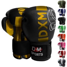 DXM SPORTS남녀복싱장갑복싱트레이닝장갑킥복싱장갑스파링장갑헤비백운동장갑킥복싱무에타이MMA, Black & Gold, 16 oz, 블랙 & 골드
