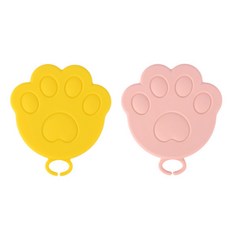 일상채움 실리콘 반려동물 캔 뚜껑 덮개, 2개, 핑크+옐로우