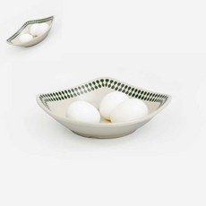 팔땨 그린색 포인트 업소용 신사각 접시 찬기 스텐식기 한정식그릇 한식그릇