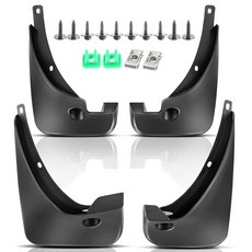 YHTAUTO Mud Flaps 스플래시 가드 토요타 RAV4 2006-2012 스포츠 유틸리티용 교체품 (공장 펜더 플레어 없음) 머드가드 머드플랩 액세서리 하드웨어 키트, YHTAUTO 머드 플랩 스플래시 가드 교체용 토요타
