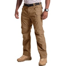 남성용 카고 전술 바지 면 방수 립스톱 플렉스 스트레치 BDU 아웃도어 하이킹 작업 바지 남성용 울프 브라운 178981