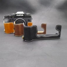 후지필름용 PU 가죽 하프 바디 케이스 카메라 가방 후지 XT5 XT4 XS10 XS20 XT200 X10 X20 X30 X100V X100T X100S XA3 XA5 XA7, XT4 Black, 1개