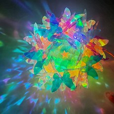 小KP 新款中秋燈籠 鐳射龍鱗魚鱗投影發光手工花燈 手提燈籠 景區玩具 夜市玩具 中秋節禮物, 龍鱗滿天星-蝴蝶17CM（拼裝簡單）, 1個