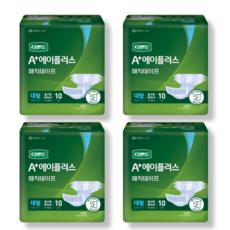 디펜드 에이플러스 매직테이프 대형 10매x4팩 (40매), 4개, 10매입