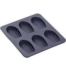 樸樂烘焙材料 日本CakeLand不沾瑪德蓮蛋糕模 加厚款6連(矽立康/鑄造) No.1254, 1個