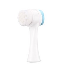 雙面萬毛洗臉棒 柔軟12000毛深層清潔 雙面刷頭 3D矽膠刷頭 矽膠刷 洗臉 卸妝 洗臉神器, 【藍】細毛洗臉棒, 1個, 【藍】