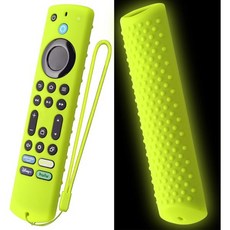 실리콘 커버 for Fire TV Stick 4K Max 2nd/ Insignia/Toshiba 리모컨 충격 방지 보호 케이스 오므니 시리즈 및 4-시리즈 리모컨용 끈 포함 글