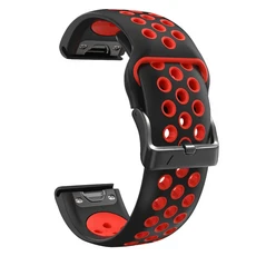Amazfit T-Rex Ultra 2 51mm 시계 스트랩 교체용 26mm QuickFit 실리콘 밴드 통기성 방수 시계줄과 호환 가능, QuickFit 26mm, Black red
