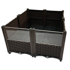 偉特鸚鵡 烏龜飼養箱 透明片款雙五聯, 白方格 透明款並排雙四聯, 1套