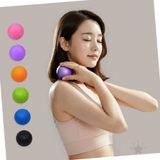 구형 실리콘 근육 이완 마사지 도구 목 어깨 등 허리 발 종아리 전신 셀프 지압, 1개, (1+1)싱글마사지볼_블랙+그린
