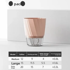 가정용 게으른 수경 재배 실내 녹색 무 화분 고급 투명 플라스틱 두꺼운 용기 자가 F, 01 Large, 01 pink