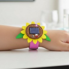 태양광 팔찌만들기 해바라기 꽃모양 태양전지판 신재생에너지 창작용 꾸미기 LED 불빛