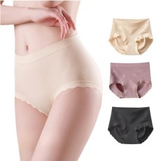 Veimia 베이미아 여성 팬티 스판 삼각팬티 하이웨스트 심리스팬티 3p 세트 빅사이즈 힙업 팬티