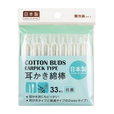 Mitsuki 日本製 耳扒式棉花棒 33支入, 1個, 1個裝