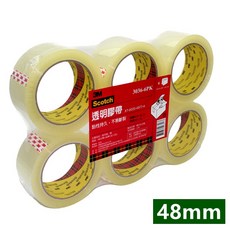 3M Scotch OPP膠帶 48MM/增量 透明膠帶 48MM*90Y 單捲 包裝膠帶 超長 超黏, 1個