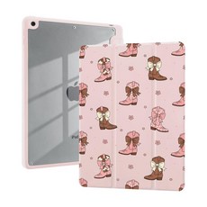 AdorableWhimsy 보우 카우걸 부츠 케이스 아이패드 (A16) 11세대 2025 11인치 / 아이패드 10세대 2022 10.9인치 웨스턴 레트로 디자인 미적 여성스러, 11" iPad 11th Gen/10.9" iPad 1, 2-부츠