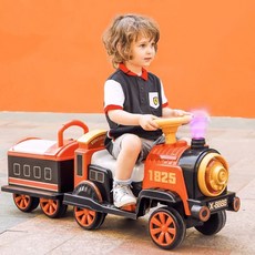 [8585童車]台中實體店.可遙控 雙人乘坐 電動火車.霧化蒸汽效果.雙驅動.不用軌道.可外接USB.兒童電動車, 1個