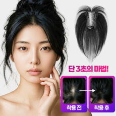 누모아 에어볼륨 3.0 PRO 정수리 커버 인모피스, 1개, 네츄럴 앞머리 / 네츄럴 블랙