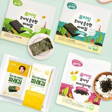 유기농 아기김 3팩+3팩 김자반 아이 반찬, C. 두번구운 어린이 파래김 3팩, D. 오가닉 김자반 바다와야채 3팩